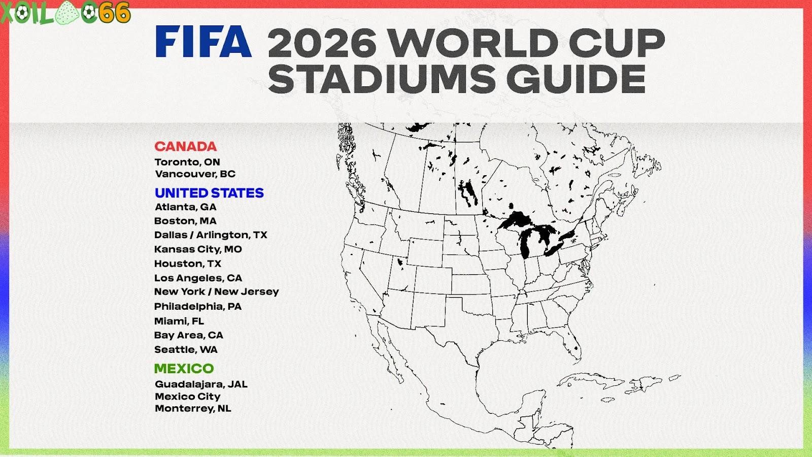 World Cup 2026 diễn ra tại Mỹ, Canada và Mexico
